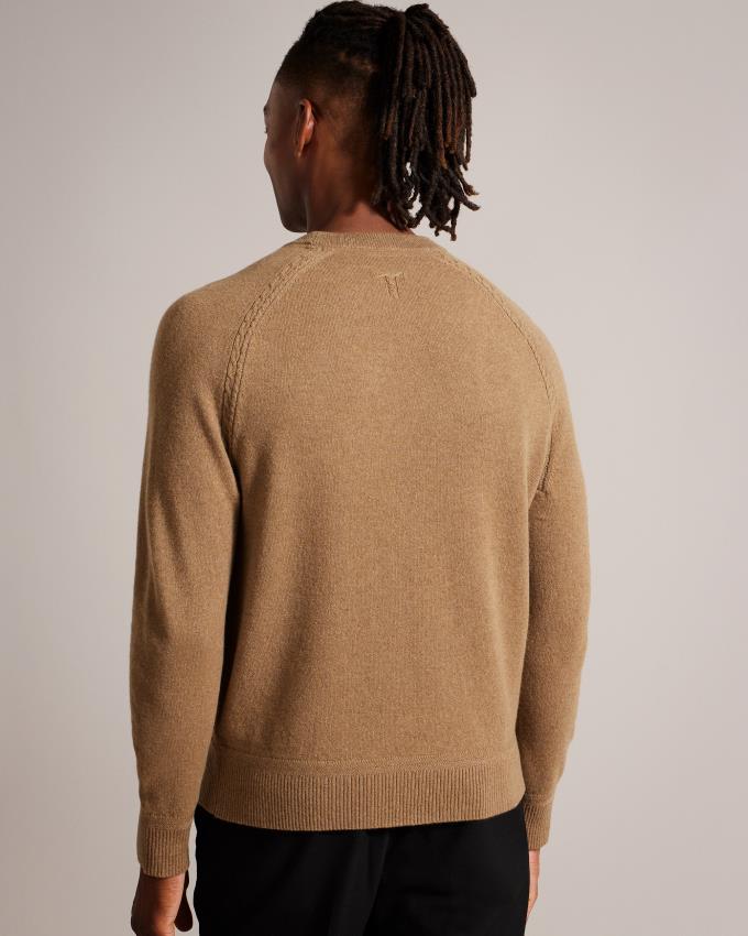 Pull Ted Baker Pure Cashmere Marron Foncé Homme | UTL-37831821